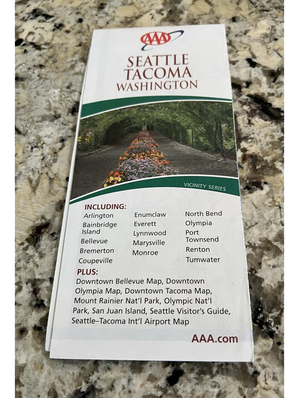 2007-2009 AAA Seattle Tacoma Washington Vicinity Series Travel paper Road Map